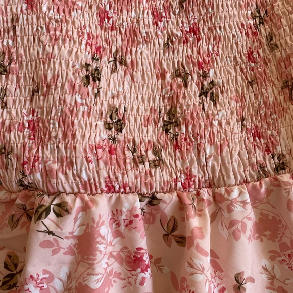 Pink Floral Shirred Dress - Picture 4 of 4